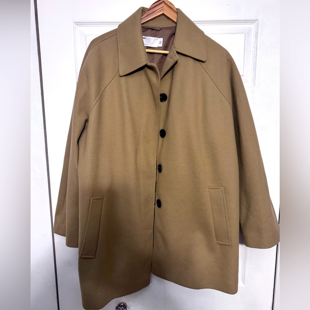Tan Oversized Trench Jacket